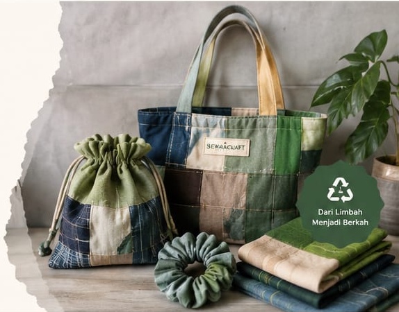 Tote bag patchwork dan produk kain SEWARACRAFT